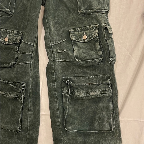 Fashion‎ Nova Cargo Pants Wide Leg Lot Of Pockets Women's Size 5 Light Gray Boho - Picture 13 of 13